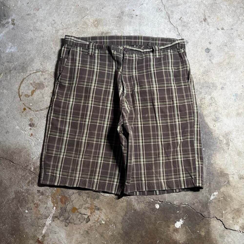 Burnside Men's Brown Plaid Bermuda Shorts Size 34 (E0839)